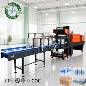 Machine d'emballage linéaire <span class=keywords><strong>à</strong></span> <span class=keywords><strong>film</strong></span> pour économie de coût, 15 paquets par minute, <span class=keywords><strong>film</strong></span> PE 0,07-0,15 mm pour emballages 3x3, 3x4, 2x2, 2x3 pour Ginger Ale - Product Image 1