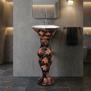 Lavabo de Pedestal Rojo de Diseño Moderno, Ecológico, Resistente al Agua, con Forma de Delfín, para Uso en Hospitales y Dormitorios - Product Image 6