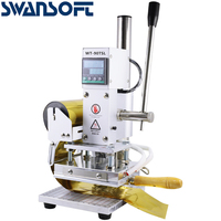 SWANSOFT Custom DIY Logo Stempel Digitale Heißer Folie Stanzen Maschine Leder Präge Wärme Drücken Maschine Für Holz PVC Papier