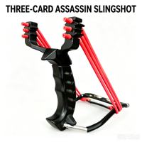 Slingshot de Chasse et de Pêche Compétitif d'Extérieur Haute Puissance à 3 Cartouches avec Support de Poignet, Golden Assassin