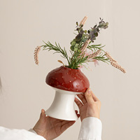 Vase à fleurs en céramique fait main style 'ins' Eastern Rock, pour arrangement de fleurs séchées ou hydroponiques, objet décoratif de table