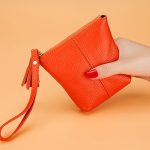 Boshiho Customized Genuine Lychee Pattern Leather Coin Pouch Slim Leather Coin Wallet <b>Small</b> Card Holder - Product Image 3