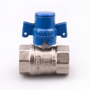 Válvula de bola de latón de 3/4 pulgadas con doble rosca interna, manija manual, control de flujo de agua, uso industrial - Product Image 1