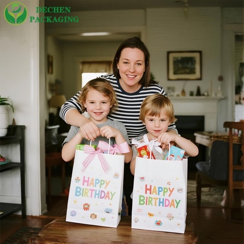 Holiday Paper Gift Bags with Handles for All Festivals
