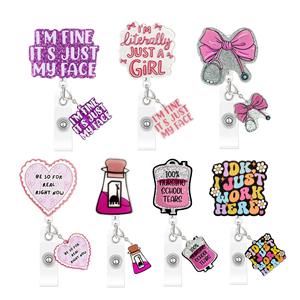 Hotsale Custom Glitter Plastic Medical Letters <b>Badge</b> Reel Student Nurse Scrub Life Acrylic <b>Badge</b> <b>Holder</b> - Product Image 6