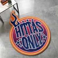 Tapis tufté personnalisé en forme de flamme irrégulière avec logo, tapis décoratif fait main style urbain pour la maison, le studio ou l'exposition