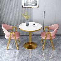Table de conférence moderne de luxe au design simple et personnalisé, petite table ronde à manger et ensemble de chaises pour 2 personnes