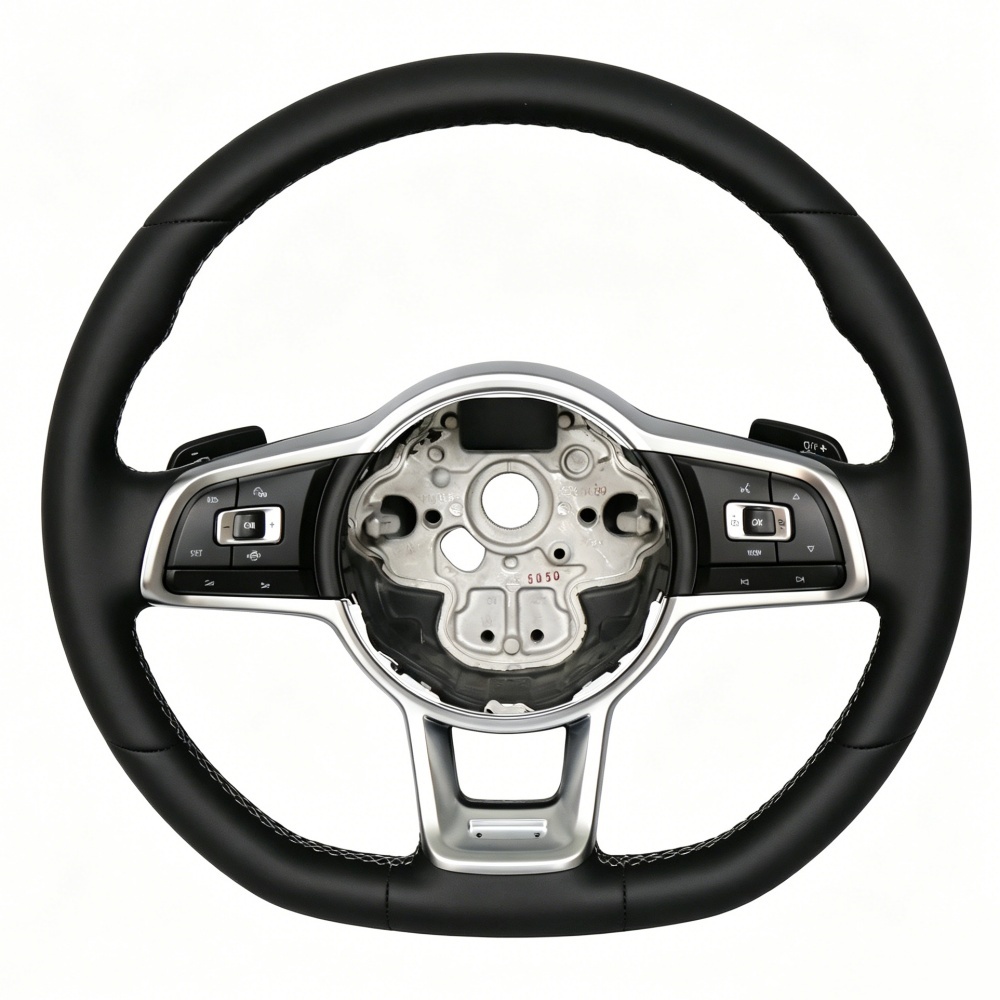Custom Leather Complete Car Steering Wheel (Volkswagen Fitment), photo 3