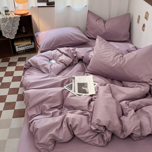 Juego de Ropa de Cama de Cuatro Piezas, 100% Algodón, Tamaño King, Color Puro, Personalizable, de Lujo, para Bodas, Ecológico - Product Image 3