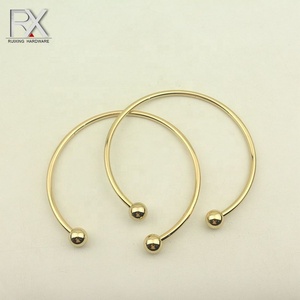 Cao Chất Lượng Kim Loại Sắt Hành Lý Vòng Túi Xách Xử Lý Với Hai Hạt Cho Túi - Product Image 2