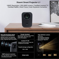 Akıllı Projektör L1 DLP 2G RAM 1080P Kısa Mesafe Android Şarj Edilebilir Dahili Hoparlörler 1500-2000 Lümen Taşınabilir
