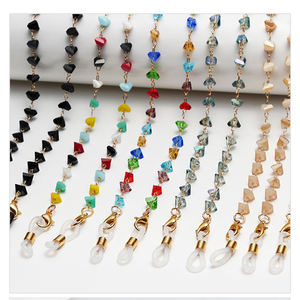 Chaîne de <span class=keywords><strong>lunettes</strong></span> en cristal en diamant plaqué or, perles triangulaires, accessoires de <span class=keywords><strong>lunettes</strong></span>, collier de <span class=keywords><strong>lunettes</strong></span> de soleil en cristal - Product Image 6