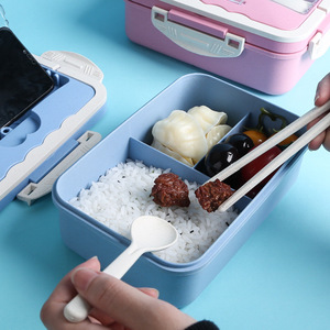 Wheat straw <b>lunch</b> <b>box</b>, student compartment bento <b>box</b>, portable microwaveable and insulated <b>lunch</b> <b>box</b> for office workers. - Product Image 3
