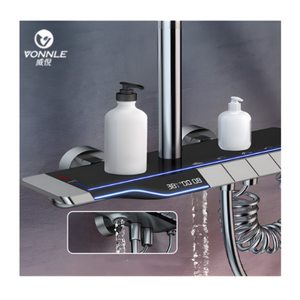 Juego de ducha de temperatura constante de cobre inteligente con pantalla digital <span class=keywords><strong>portaaviones</strong></span> baño ducha presurizada - Product Image 1