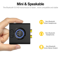 Récepteur de musique en streaming 1Mii ML200 Adaptateur Bluetooth 3.5mm AUX & RCA Out Home Stereo Bluetooth 5.0 Récepteur audio pour haut-parleur
