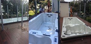 Venta caliente al aire libre contenedor piscina spa gran spa <span class=keywords><strong>con</strong></span> <span class=keywords><strong>jacuzzi</strong></span> Zona 1 tumbona - Product Image 5