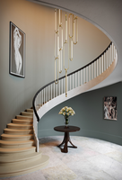 Lustre LED suspendu de style industriel moderne américain, en laiton minimaliste, pour plafond haut, escalier, villa, hall d'entrée