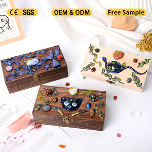 กล่องใส่เครื่องประดับไม้มหัศจรรย์ประดับอัญมณีธรรมชาติ DIY สำหรับสะสมตัวอย่างและกล่องสมบัติ ขายส่ง - Product Image 1