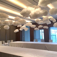 Accessoires de Plafond Suspendus en Nuage de Coton Simulé, Créatifs pour Scène de Mariage, Décorations Artificielles en Nuages de Coton
