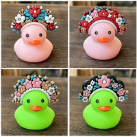 Breloque personnalisée avec logo, petit canard jaune en plastique de 2 pouces, nouveauté n°8, pour thé au lait, cadeau, bijoux DIY, jouet