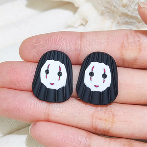 เครื่องประดับที่น่ารัก2025 faceless ผู้ชายอินเทรนด์ผู้หญิงต่างหูชุบเงินต่างหูการ์ตูนอะนิเมะ <span class=keywords><strong>kaonashi</strong></span> สำหรับของขวัญเด็กผู้หญิง - Product Image 2