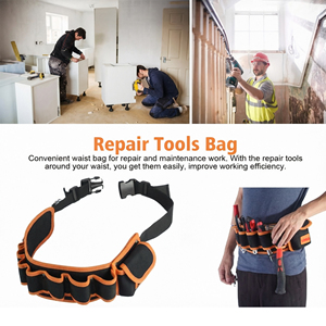 Bolsa de Herramientas Profesional de Oxford 600D, Bolsa de Cintura Ajustable para Electricistas y Mecánicos, Organizador Multibolsillos de Alta Resistencia - Product Image 4