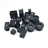 M6 Thread Inserts for Square Tubes for 25mm Square Black Plastic Plug Caster Insert,Chair End Caps Furniture Leg Plug