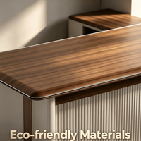 Bureau de direction moderne en forme de L avec design modulaire, montage facile, en bois, pour hôtels et villas