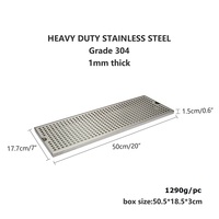 Plateau de récupération de bière à montage en surface sans drain, 12" x 7", 16" x 7", 20" x 7", en acier inoxydable, accessoires de bar rectangulaires, 10 pièces