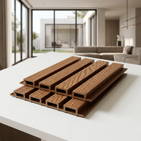 Panneau mural extérieur WPC moderne 219x26mm, surface gaufrée, résistant aux intempéries, pour villas et bâtiments commerciaux