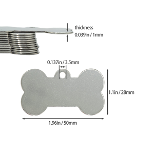 Plaque d'identification pour chien en acier inoxydable massif écologique avec rivets décoratifs, logo personnalisé imprimé et mots commémoratifs pour chiens et chats - Product Image 2