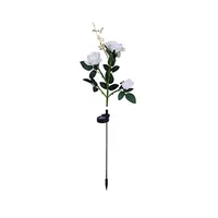 Nouvelle Lampe Solaire LED Décorative à 3 Têtes en Forme de Rose pour Jardin, Pelouse et Allée Extérieure