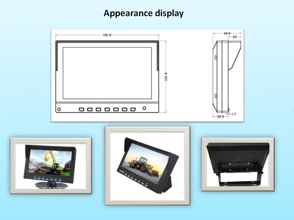 7 pollici dimensioni dello schermo opzionale analogico ad alta definizione retrovisore android bus Monitor sistema di telecamere