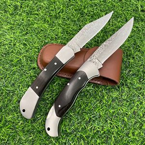 Cuchillo de Camping de Acero de Damasco con Mango de Ébano de Alta Dureza, Cuchillo Multifuncional Portátil para Exteriores OEM - Product Image 4