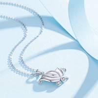 Collier avec pendentif papillon 3D en argent sterling 925 plaqué rhodium Isunni Semicolon Jewelry