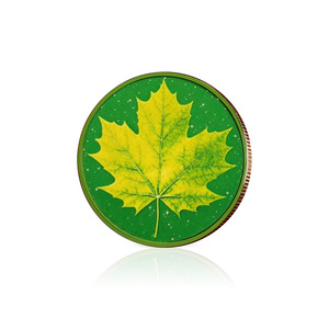 Pièces de monnaie en cuivre plaqué MK en gros 2026 2D Arbre Feuilles Vertes Une once pour la <span class=keywords><strong>d</strong></span>écoration intérieure et les objets de collection <span class=keywords><strong>d</strong></span>'art - Product Image 2