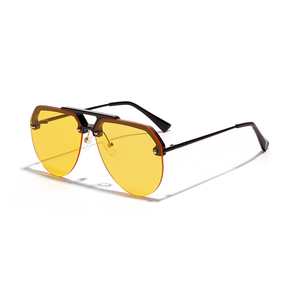 Trendy Unisex <strong>Sunglasses</strong> for Women and Men Red Pilot <strong>Aviation</strong> <strong>Style</strong> Semi-Rimless with Gold Frame UV400 PC Metal CE 30g - Product Image 5