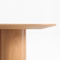 Bureau de conférence de style scandinave en bois massif recyclé, forme rectangulaire, simplicité, table à manger avec pieds en colonne créatifs