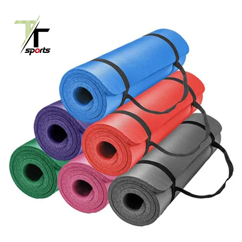 Ttsports Custom 8 10 20Mm Eco Vriendelijke Opvouwbare Oefening Gym Pilates Yogamat Matt Tapete Natuurlijke Nbr Mat De Yoga mat Met Logo