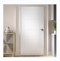 Porte intérieure moderne en bois massif composite avec protection d'angle insonorisante et finition mélamine