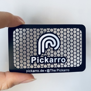 Tarjeta de Visita Metálica con Logotipo Personalizado de Último Diseño, Tamaño de Tarjeta de Crédito, Acero Inoxidable Negro Mate - Product Image 4
