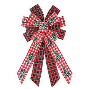 Kotak Hadiah Ornamen Pohon Natal Ramah Lingkungan dengan Dekorasi Karangan Bunga, Pita Salju, Pita Poliester untuk Pembungkus Hadiah - Product Image 3