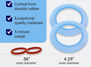 <span class=keywords><strong>Junta</strong></span> de Silicona para Válvula de Descarga de <span class=keywords><strong>Inodoro</strong></span>, Repuesto para <span class=keywords><strong>Tanque</strong></span>, con Servicio de Corte, Forma Redonda, 4.25x2.76 Pulgadas - Product Image 4
