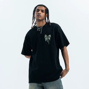 T-shirt en coton surdimensionné à col épais et lourd de 200 g/m², imprimé à l'écran, impression numérique 3D personnalisée - Product Image 2