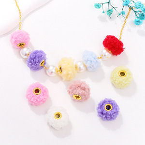 Entretoises Pompon Ourson Style Coréen 20mm Perles Bouclées Grand Trou Accessoires Bijoux DIY - Product Image 3
