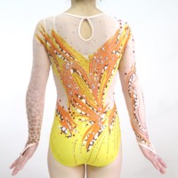Justaucorps de gymnastique de ballet pour filles brillantes à paillettes Spandex Nylon Coton Sublimation Technology Print Dancewear