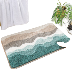 Factory Direct Novelty Waterproof Cushioned Washable Medium Thickness Polyester <b>Bath</b> <b>Mat</b> Set Home Hotel Use Non-slip <b>Absorbent</b> - Product Image 1