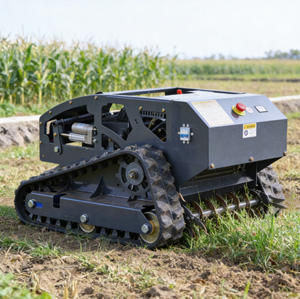 Robot désherbeur tout-terrain sur chenilles autopropulsé à essence avec surveillance à distance, qualité industrielle, coupe de 550 mm - Product Image 3