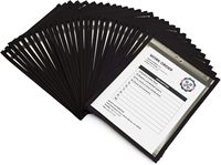 Porte-ordres effaçables à sec, pochettes transparentes noires en PET/PVC, surface lisse miroir, protège-documents à suspendre, GRS