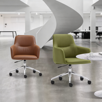 Chaise de bureau en similicuir de qualité supérieure avec réglage en hauteur, design ergonomique semi-enveloppant pour bureau à domicile, salle de conférence